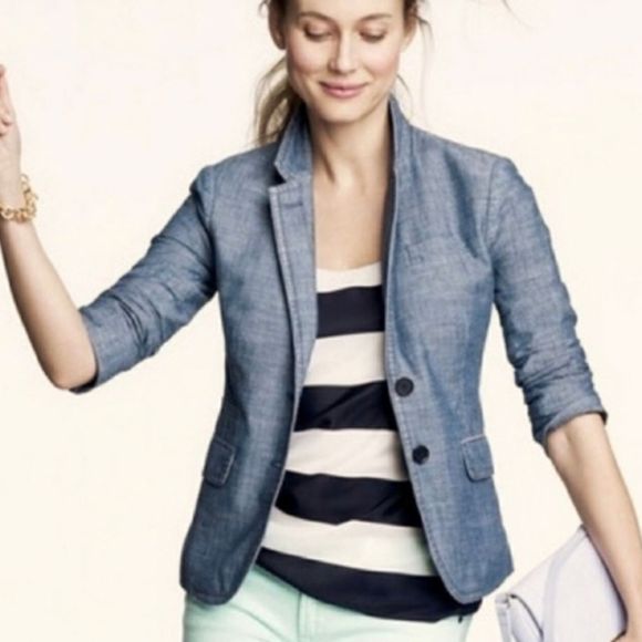 Blazer Jackets & Blazers - JCREW Keating Boy Blazer Chambray Size 2